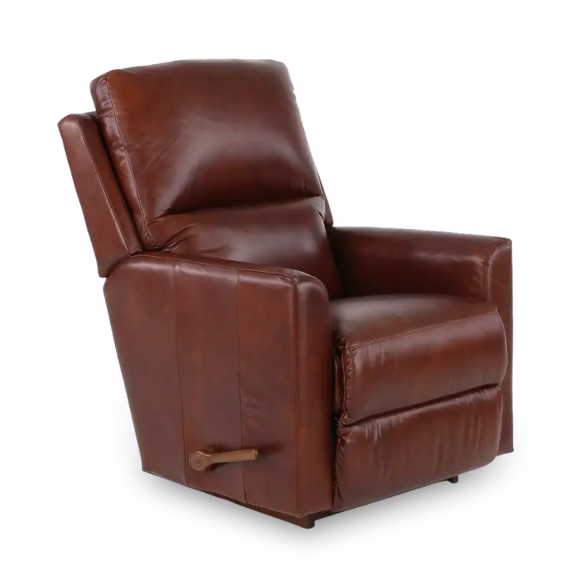 Wynne Cedar Dark Brown Leather Rocker Recliner