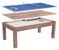 Bonker Driftwood Brown 3-in-1 Multi-Game Dining Table