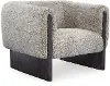 Olethea Oatmeal Beige Faux Fur Accent Chair