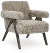 Goda Mocha Beige Faux Fur Accent Chair
