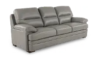 David Pebble Gray Leather Sofa