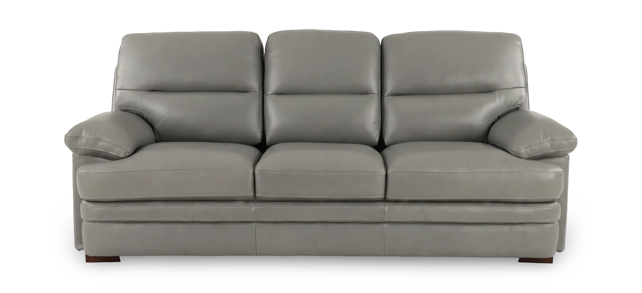 David Pebble Gray Leather Sofa-4