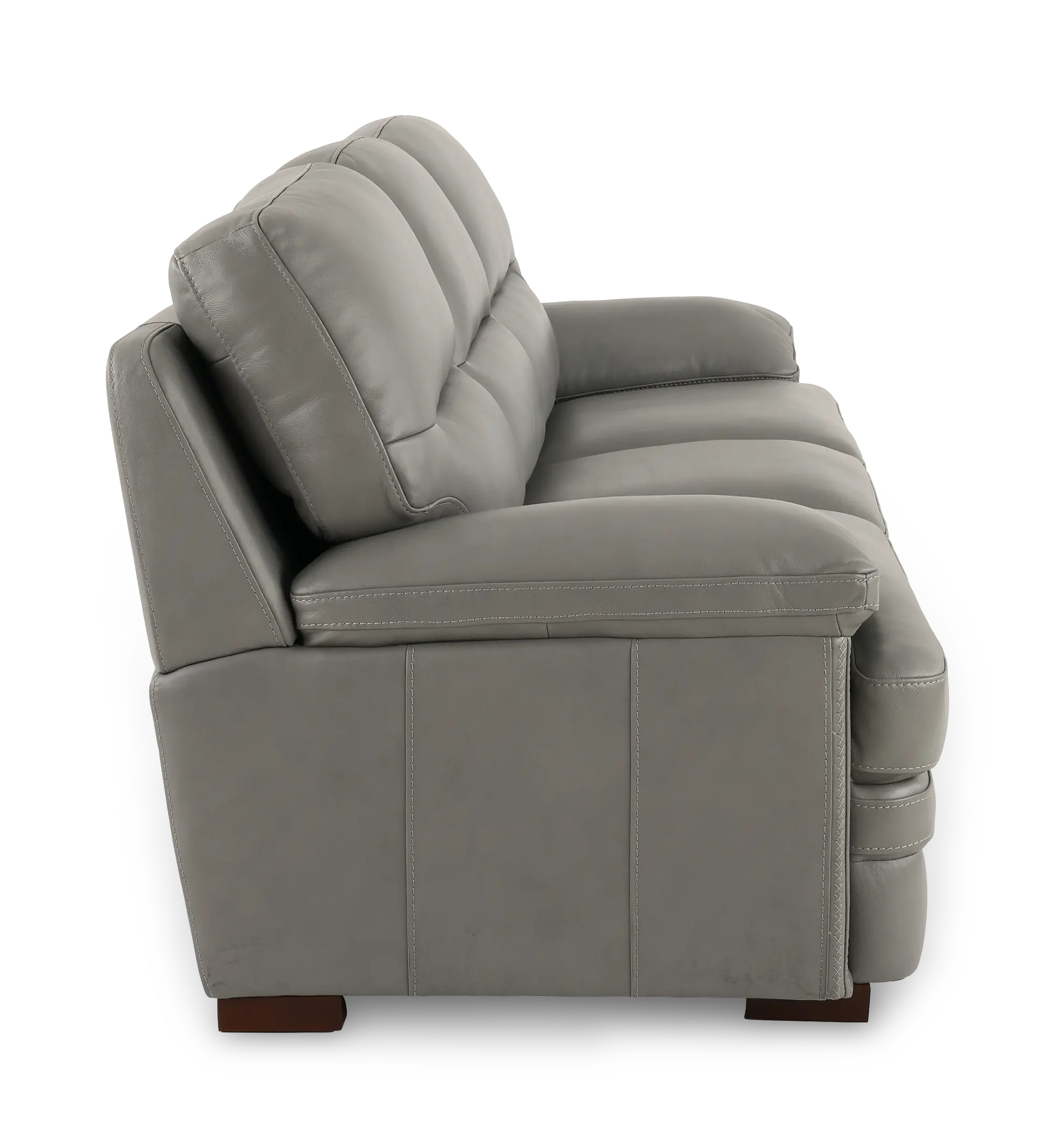 David Pebble Gray Leather Sofa-5