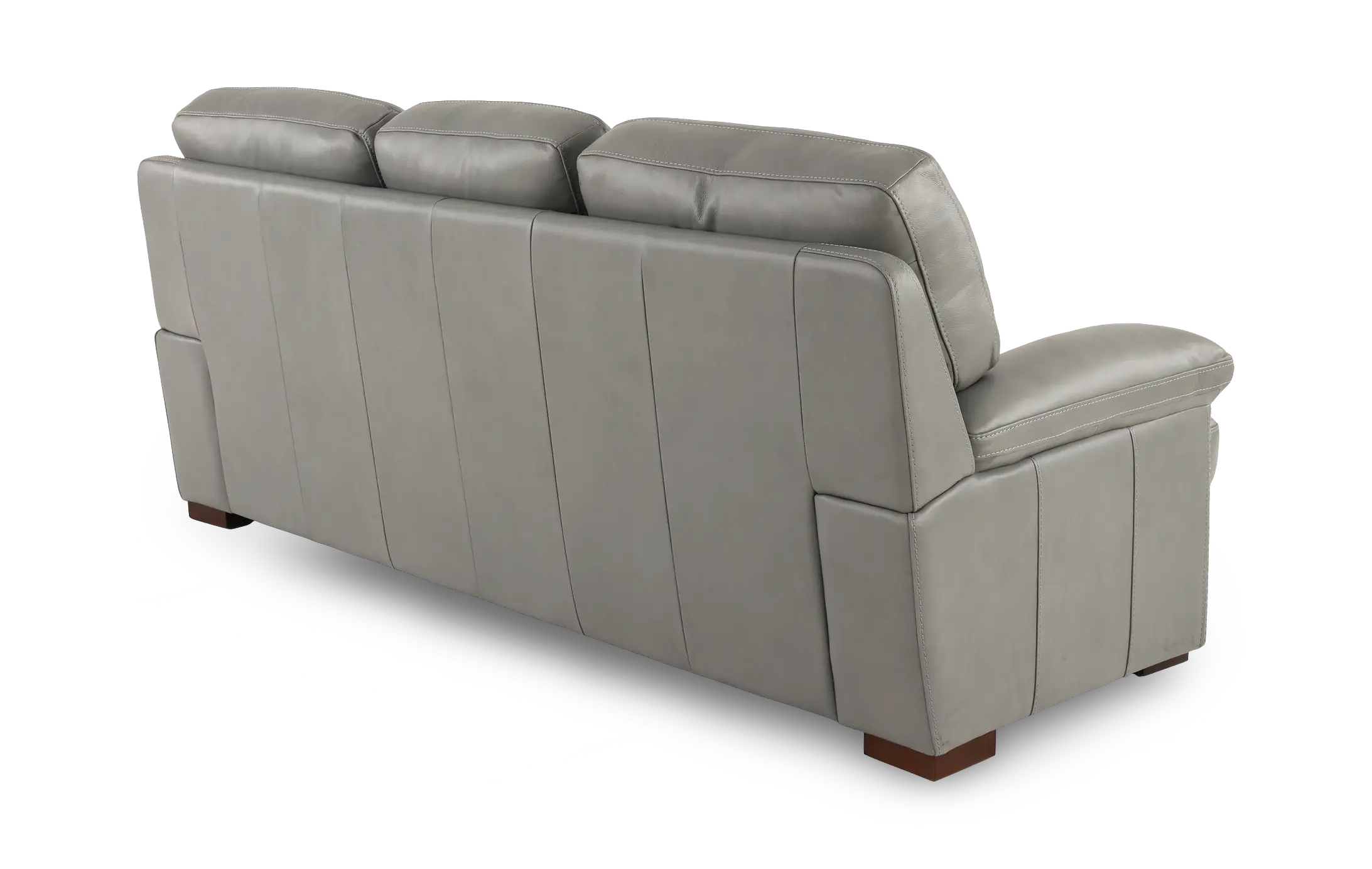 David Pebble Gray Leather Sofa-6