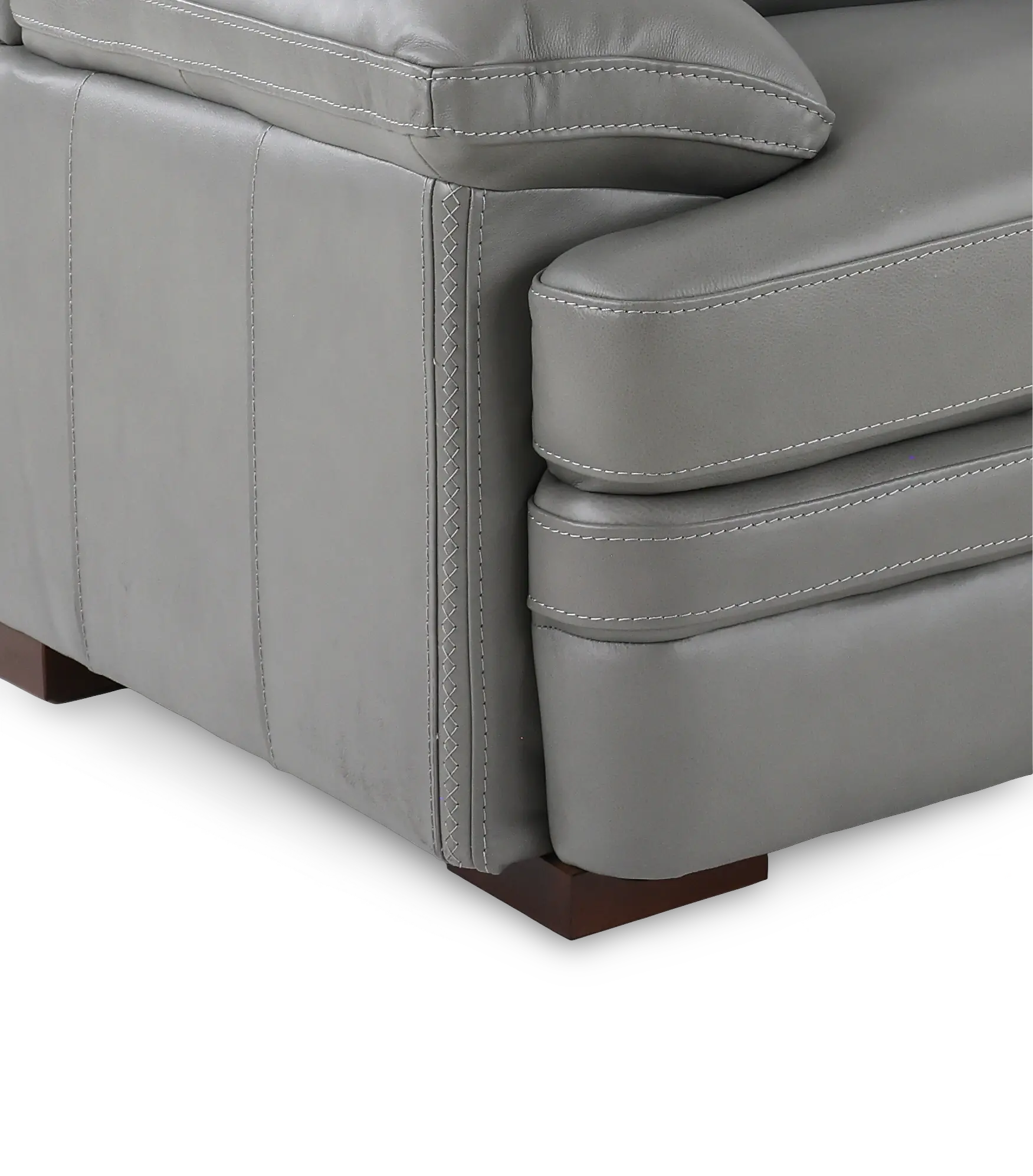 David Pebble Gray Leather Sofa-8