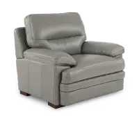 David Pebble Gray Leather Chair