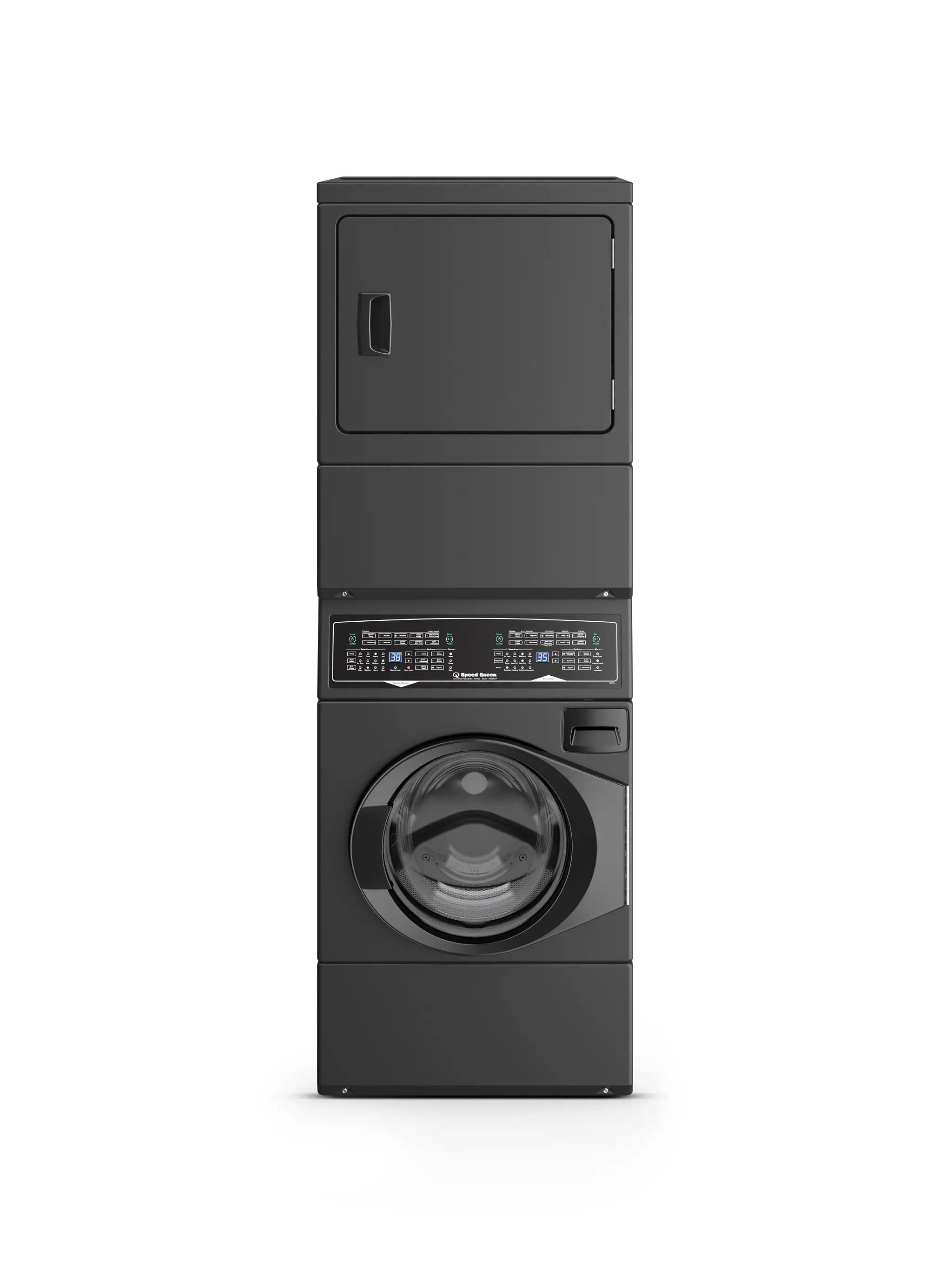 SF7008BE Speed Queen SF7 Stacked Electric Washer and Dryer Set - Black-1