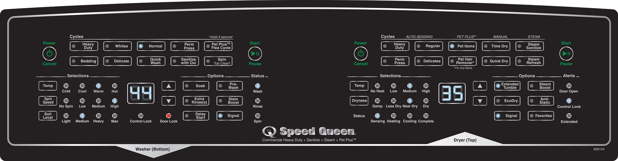 SF7008BE Speed Queen SF7 Stacked Electric Washer and Dryer Set - Black-5