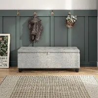 EC-BN2402IV Cole Off White Upholstered Linen Storage Bench
