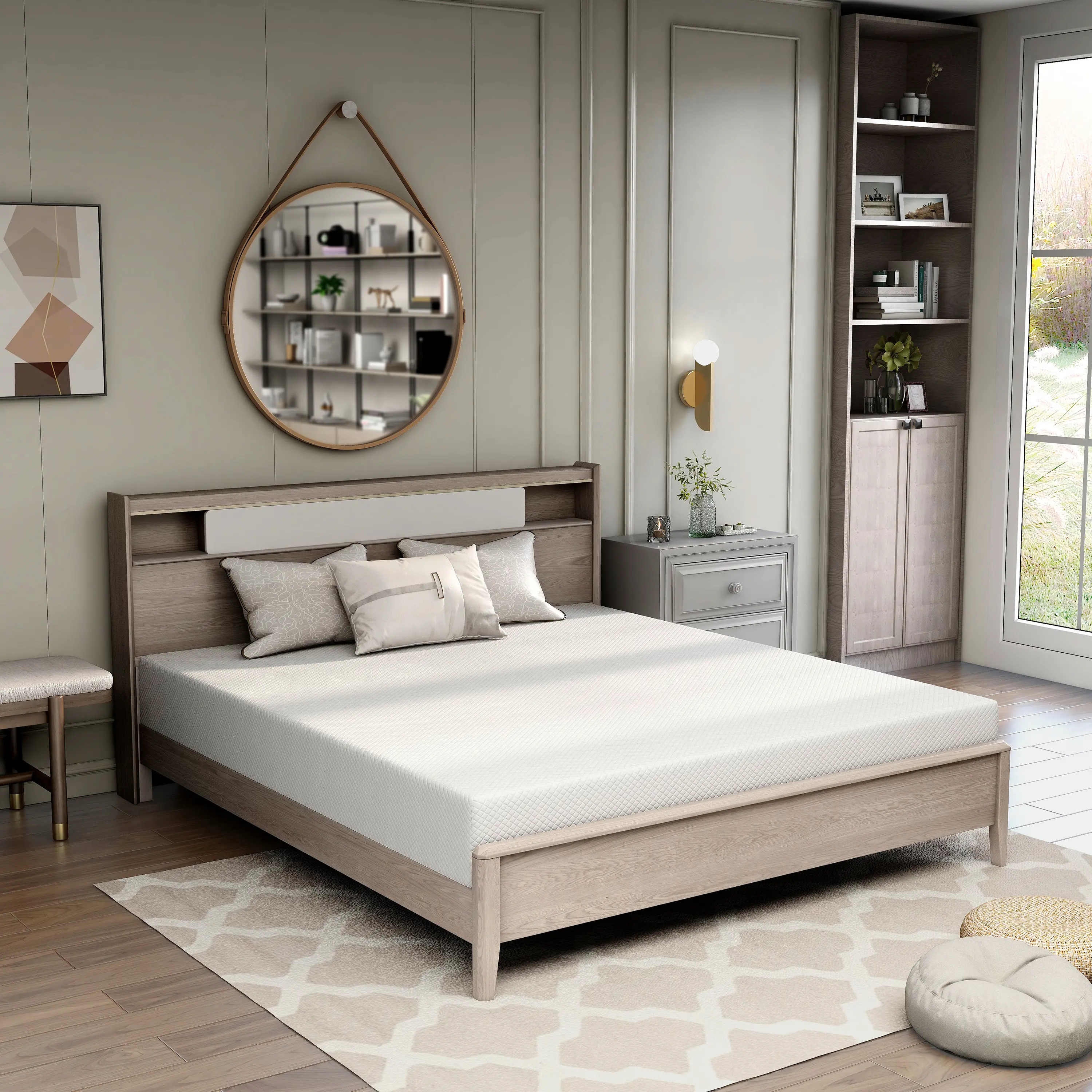 004L-MT002-F Zinnia 8-inch Hypoallergenic Gel Memory Foam Full Mattress-2