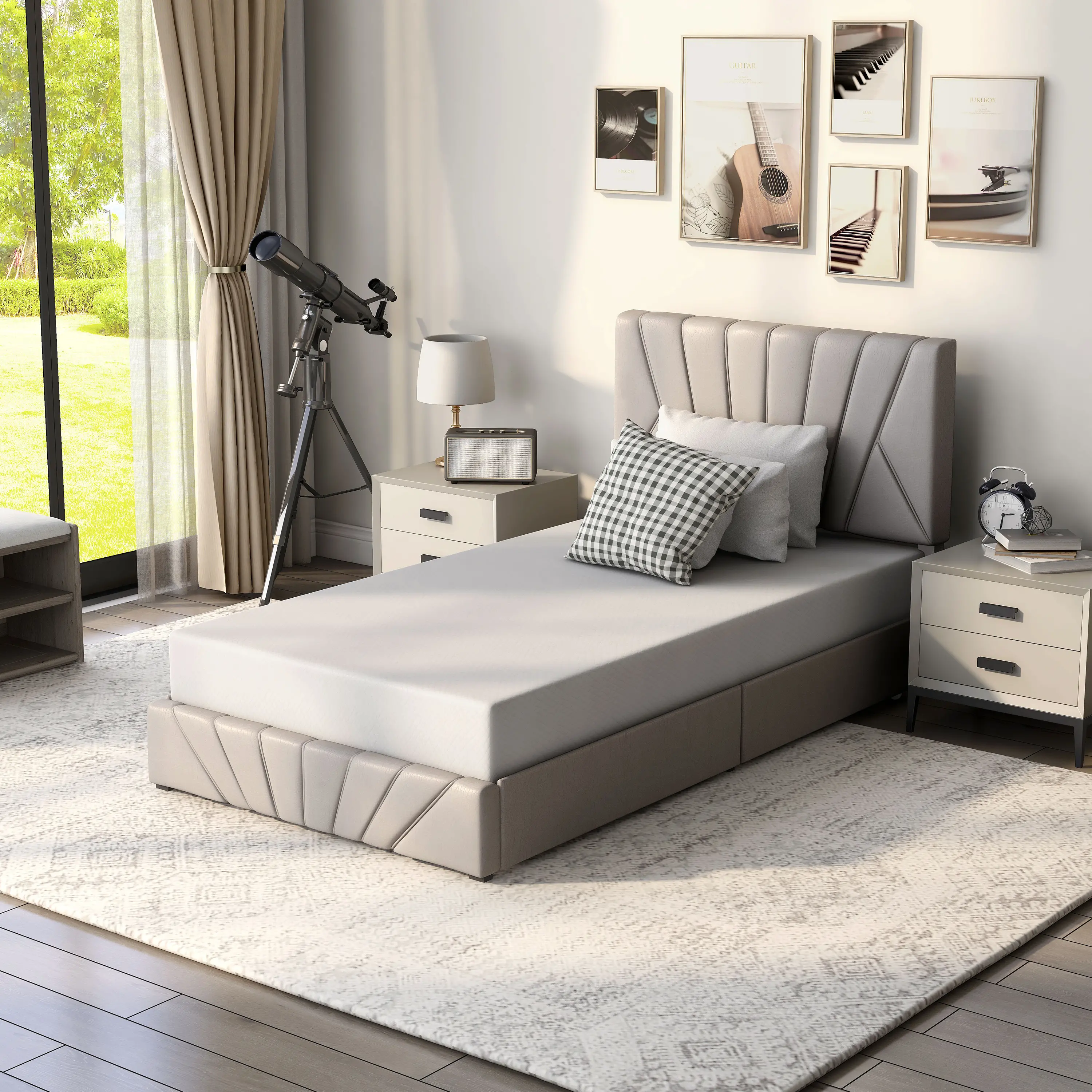 004L-MT002-T Zinnia 8-inch Hypoallergenic Gel Memory Foam Twin Mattress-2