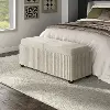 EC-OT2401WH Cyrene White Chenille Storage Bench with 2 Tray Tops