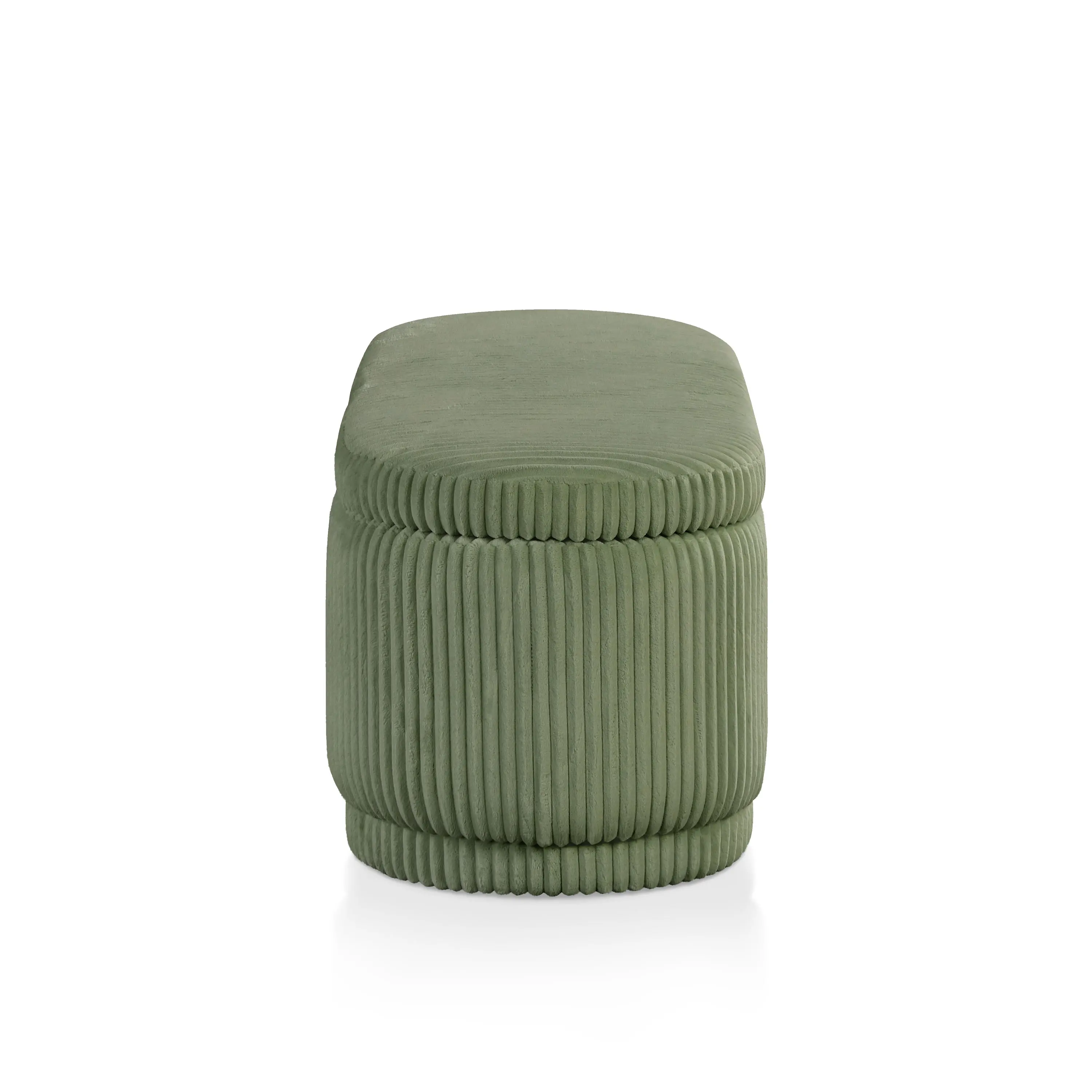 EC-BN2403GR Elyndra Green Chenille Oval Storage Bench-6