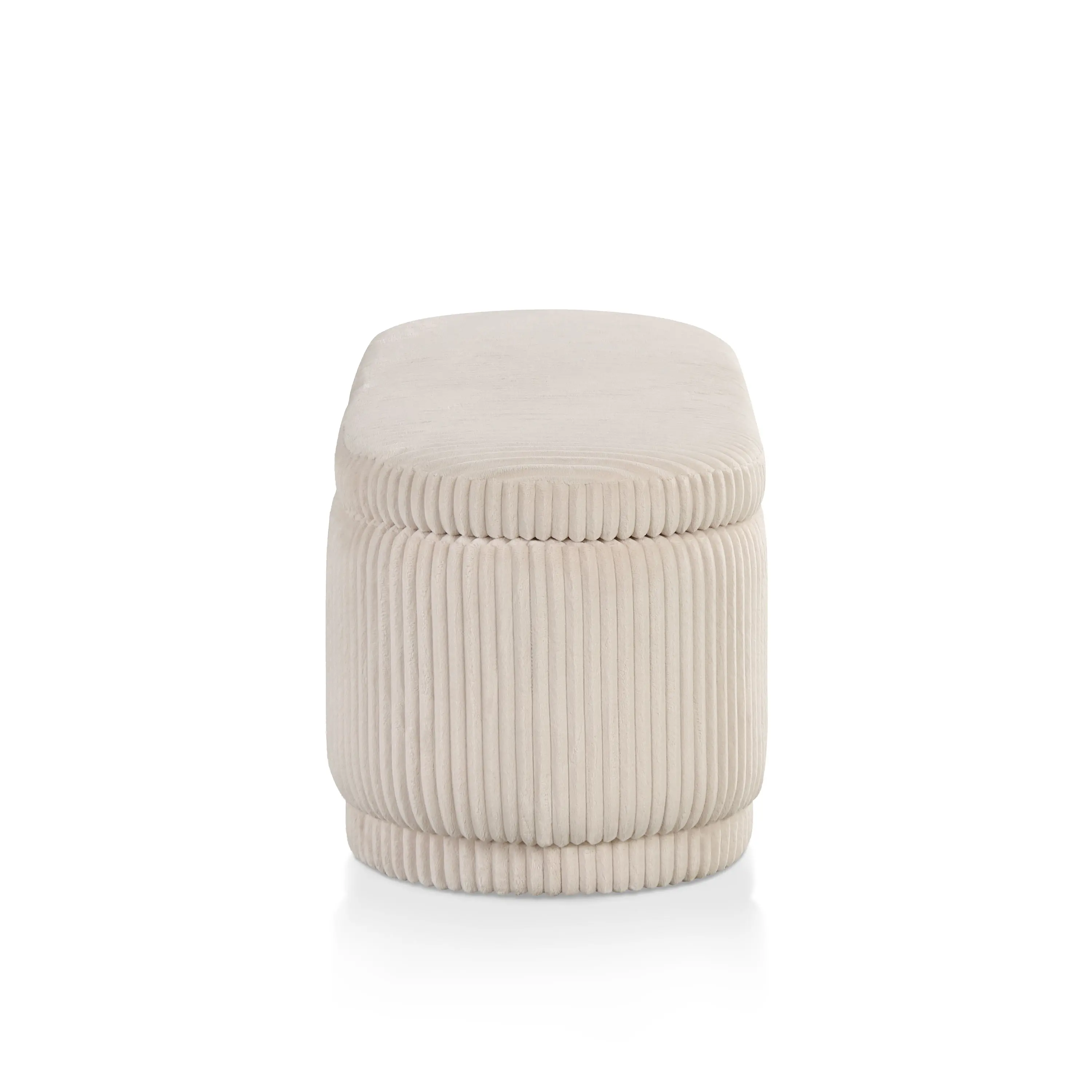 EC-BN2403PK Elyndra Beige Pink Chenille Oval Storage Bench-5