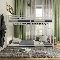 EC-BK701WH Jackson White Metal Twin over Twin Low Profile Bunk Bed