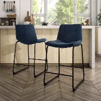 EC-3471BL-PC Eamon Blue Counter Height Stools, Set of 2