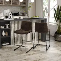 EC-3471BR-PC Eamon Brown Counter Height Stools, Set of 2