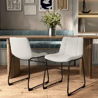 EC-3471WH-SC Eamon White Dining Chairs, Set of 2
