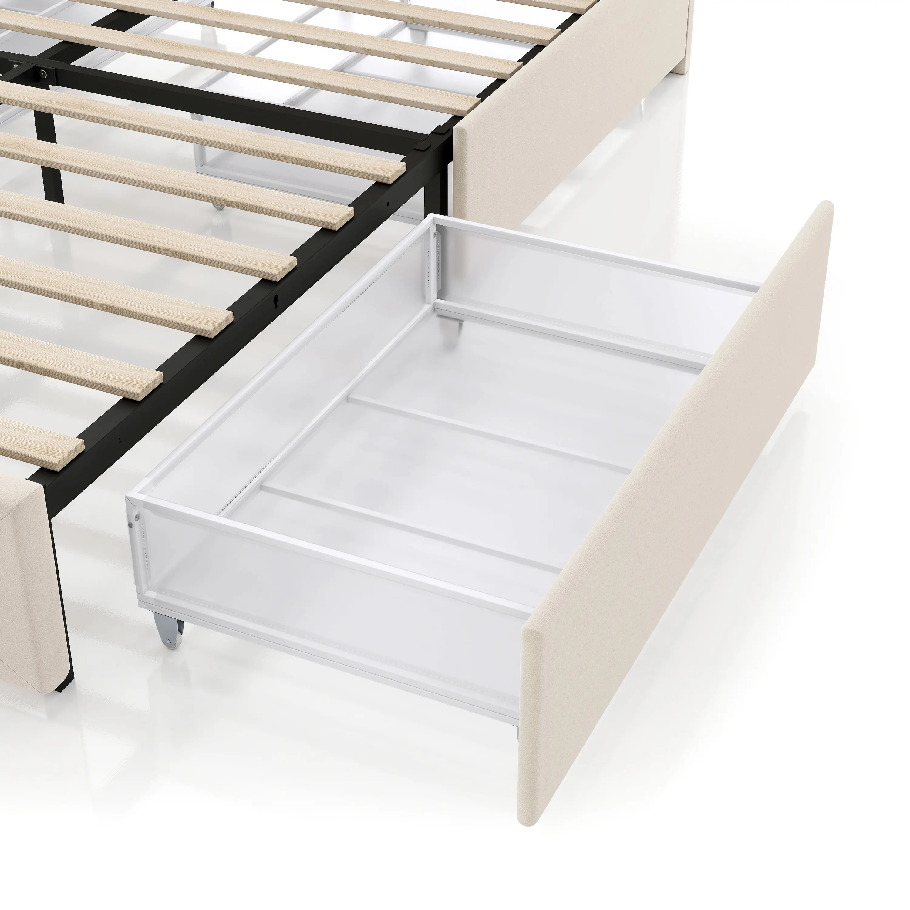 EC-N7247IV-F Jacinth Ivory Velvet 4-Drawer Full Platform Bed-8