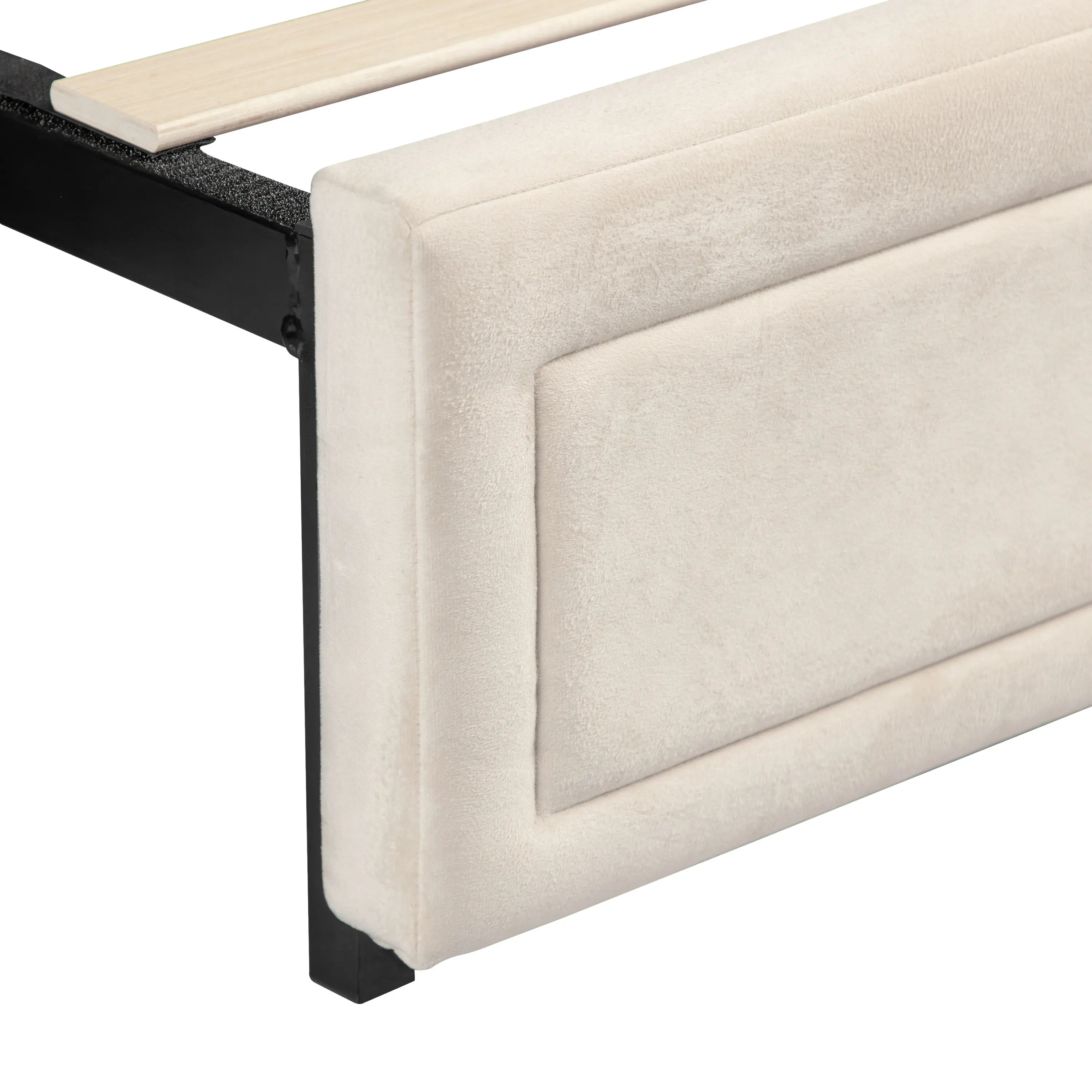 EC-N7247IV-F Jacinth Ivory Velvet 4-Drawer Full Platform Bed-9