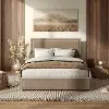 EC-N7247LB-F Jacinth Light Brown Velvet 4-Drawer Full Platform Bed