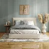 EC-N7247IV-Q Jacinth Ivory Velvet 4-Drawer Queen Platform Bed