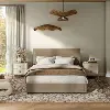 EC-N7247LB-Q Jacinth Light Brown Velvet 4-Drawer Queen Platform Bed