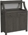 Flex Ebony Oak Storage Server with Hutch