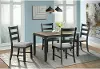 Martin Gray and Black 5 Piece Counter Height Dining Set