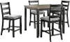 Martin Gray and Black 5 Piece Counter Height Dining Set