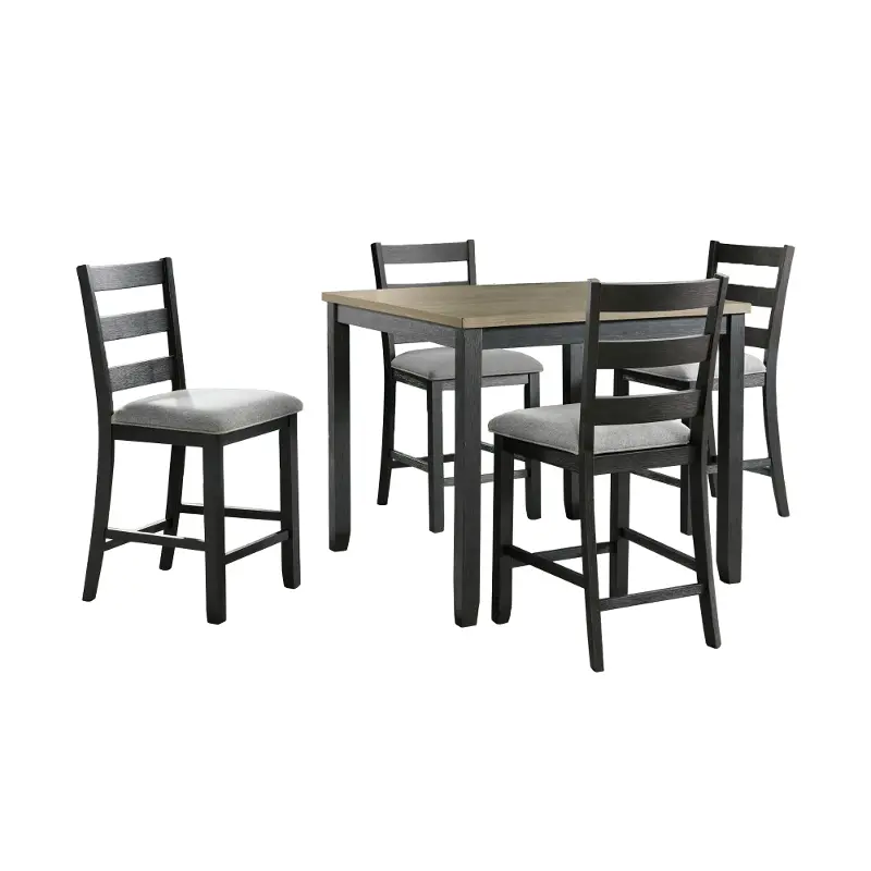 Martin Gray and Black 5 Piece Counter Height Dining Set