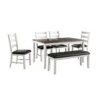 Martin Brown and White 6 Piece Dining Table Set