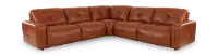 Soho Warm Brown 3‑Piece Leather Sectional