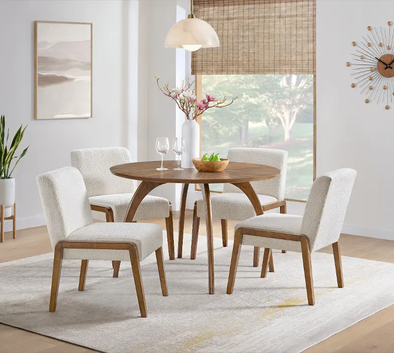 Lax Bixby Natural and White 5-Piece Dining Set