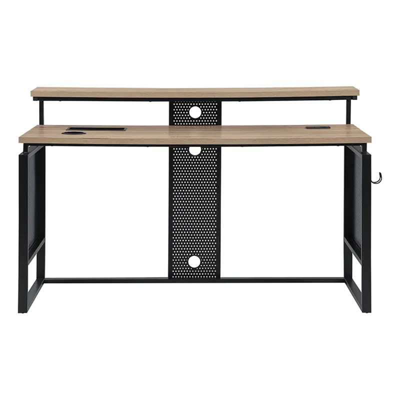 Ace Oak and Black L-Desk