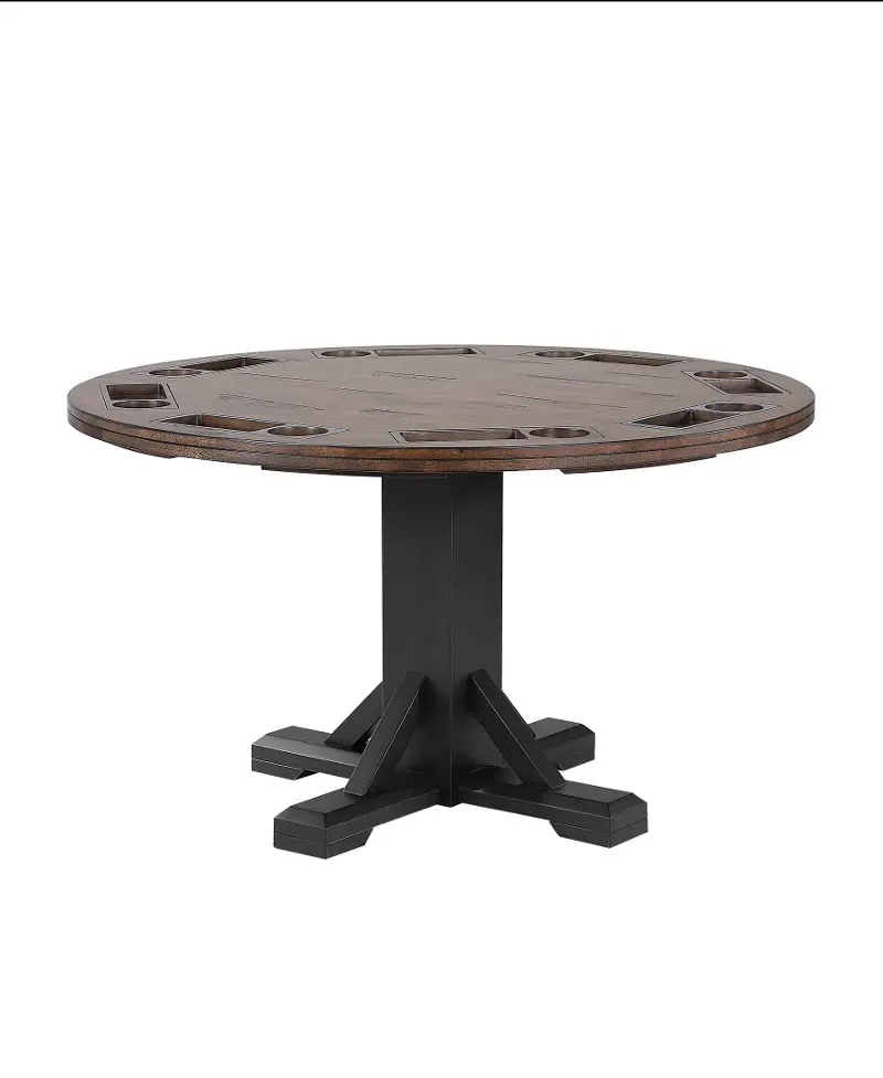 Ashford Dark Brown and Black Adjustable-Height Game Table