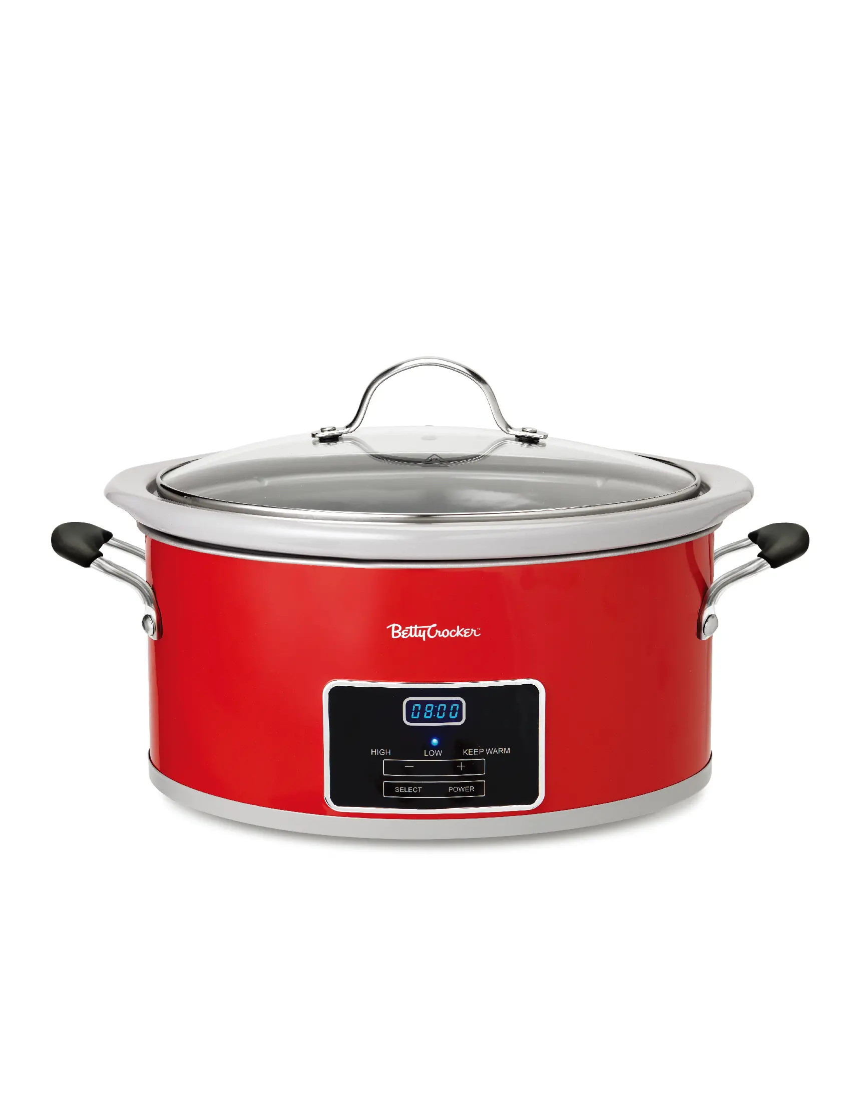 BC-4587R Betty Crocker 6 Qt Oval Digital Slow Cooker - Red-1