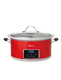 BC-4587R Betty Crocker 6 Qt Oval Digital Slow Cooker - Red