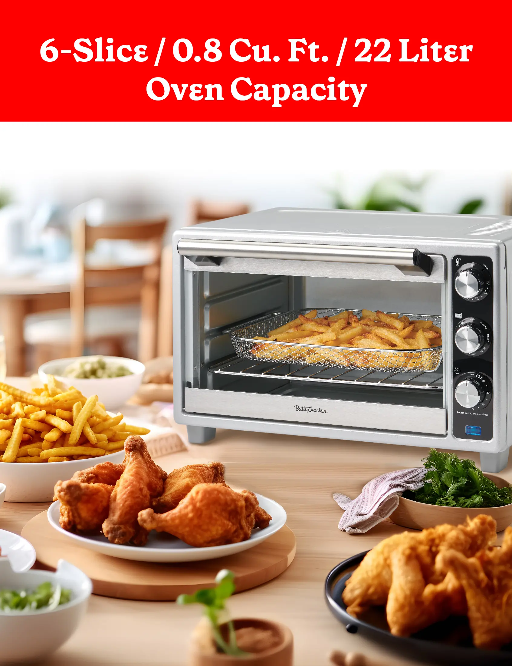 BC-4637S Betty Crocker Convection Toaster Oven - Sliver-2