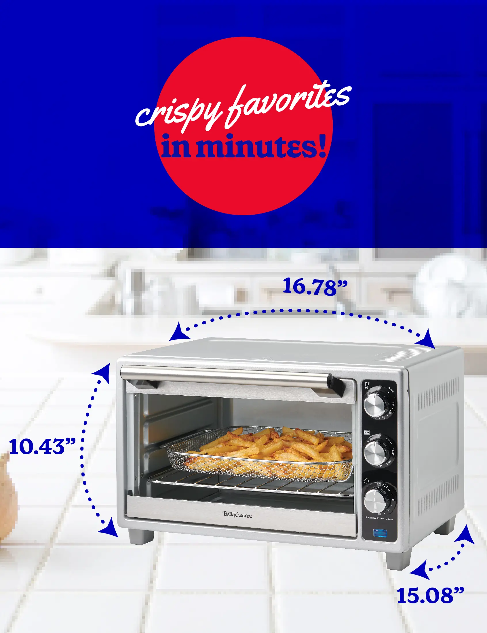 BC-4637S Betty Crocker Convection Toaster Oven - Sliver-7