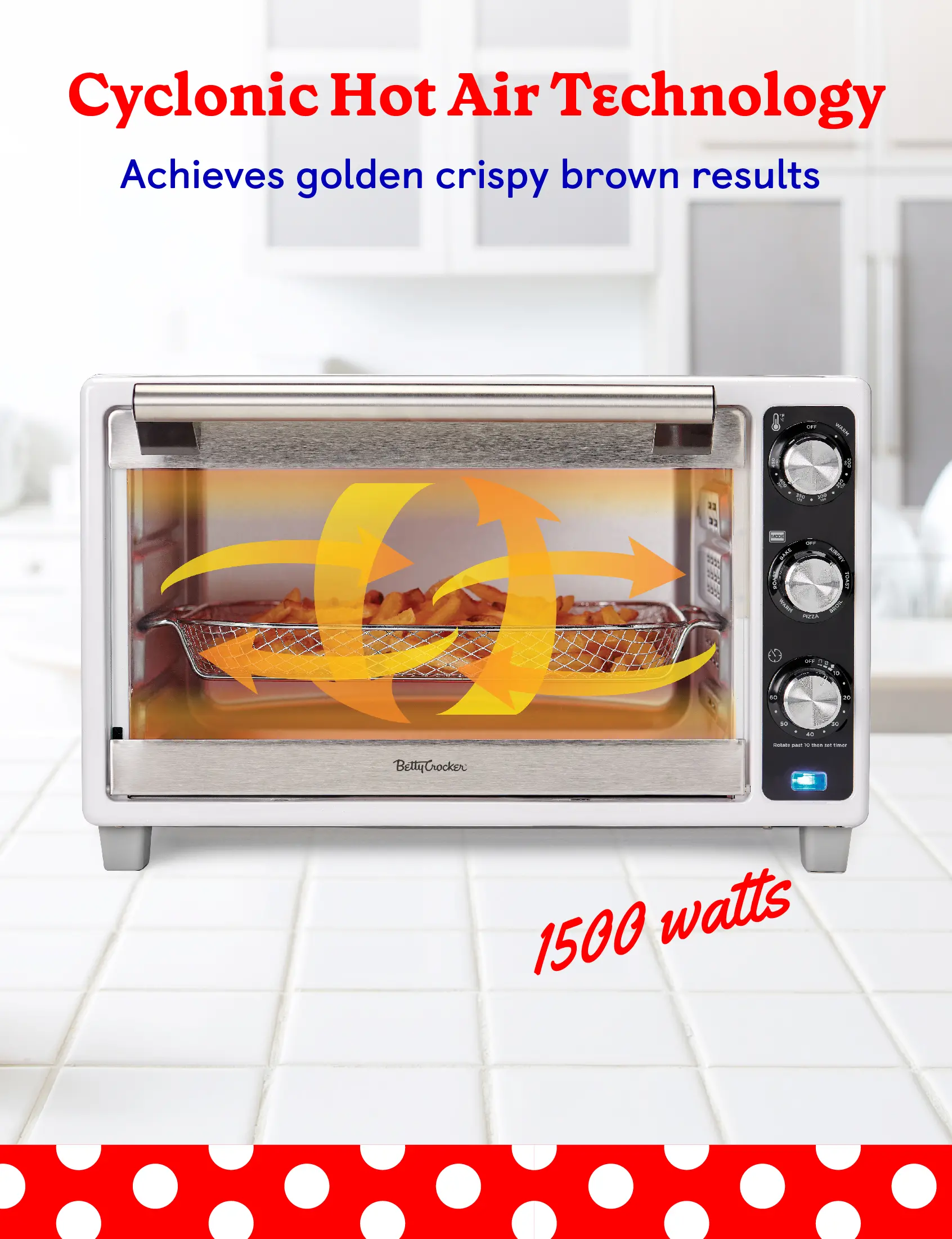 BC-4637W Betty Crocker Convection Toaster Oven - White-2
