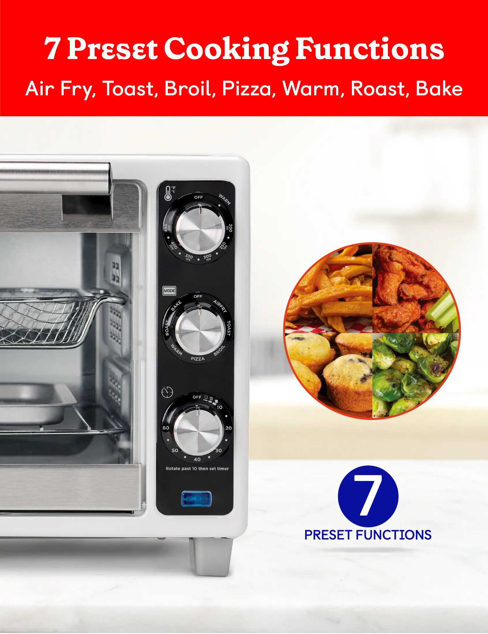BC-4637W Betty Crocker Convection Toaster Oven - White-3