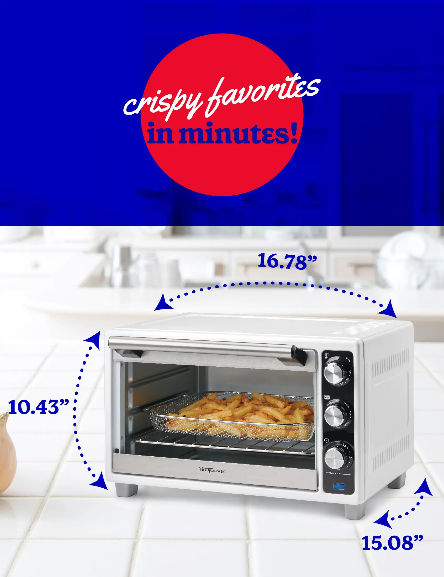 BC-4637W Betty Crocker Convection Toaster Oven - White-6
