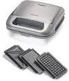 BC-4965S Betty Crocker 3-in-1 Indoor Grill, Sandwich, & Waffle Maker - Silver