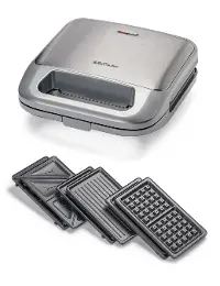 BC-4965S Betty Crocker 3-in-1 Indoor Grill, Sandwich, & Waffle Maker - Silver