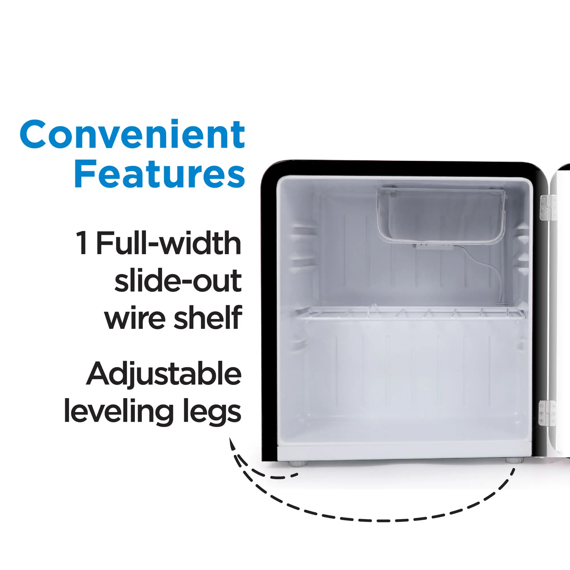CCRR16HB Commercial Cool Retro 1.6 cu. ft. Freestanding Mini Fridge with Freezer - Black-3