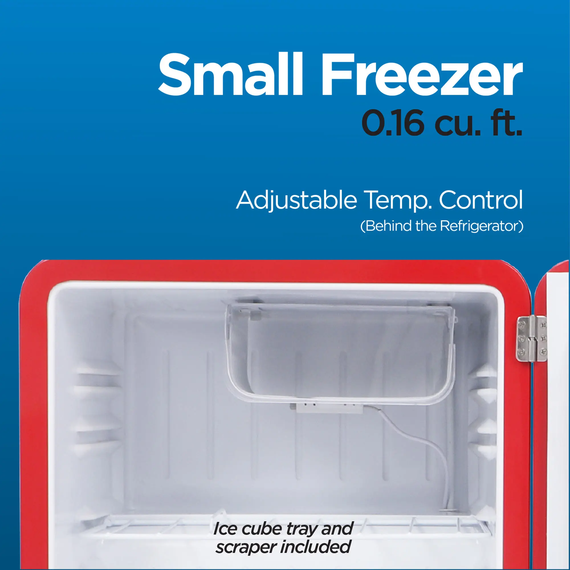 CCRR16HR Commercial Cool Retro 1.6 cu. ft. Freestanding Mini Fridge with Freezer - Red-4