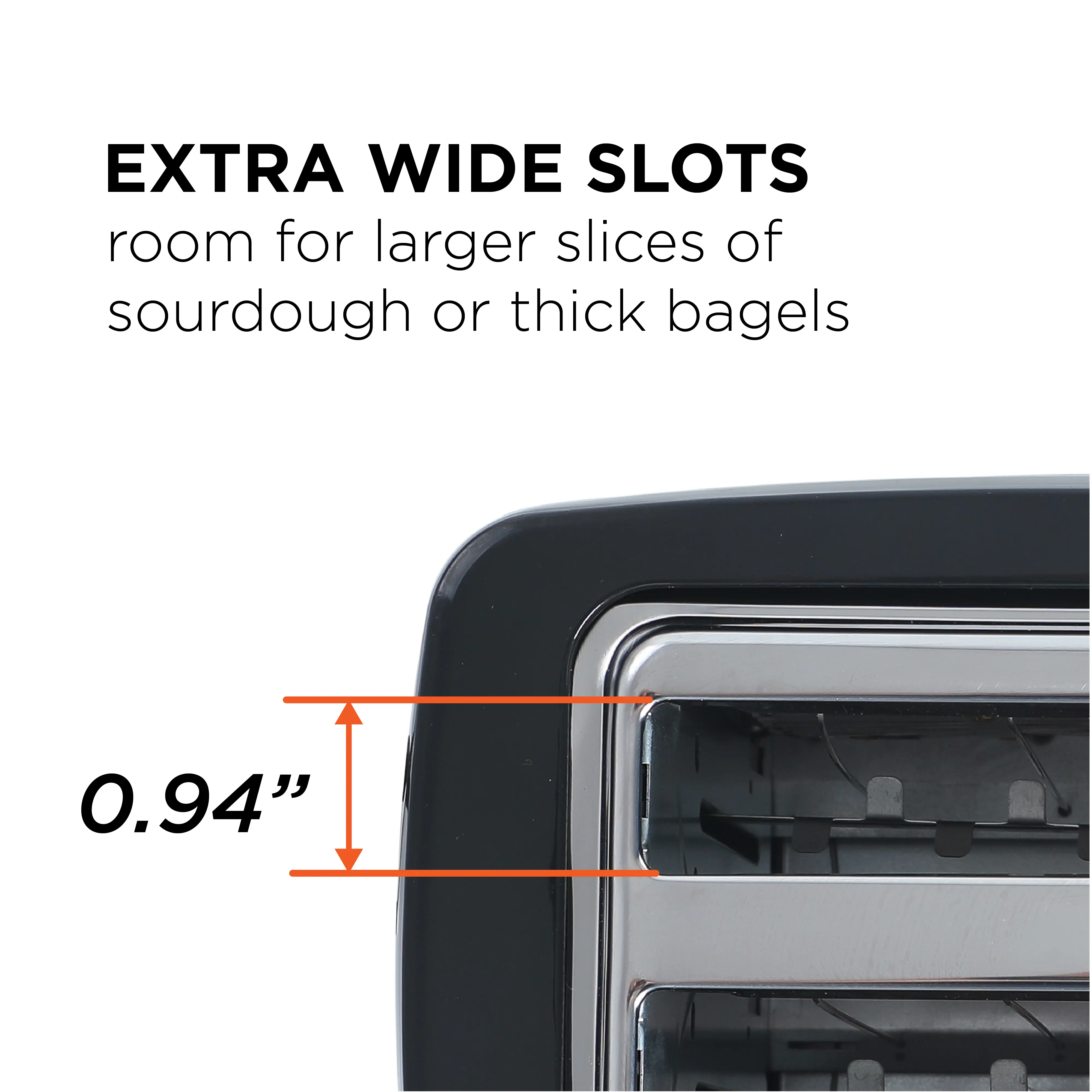 CCT2201B Commercial Chef Extra Wide 2-Slot Toaster - Black-2