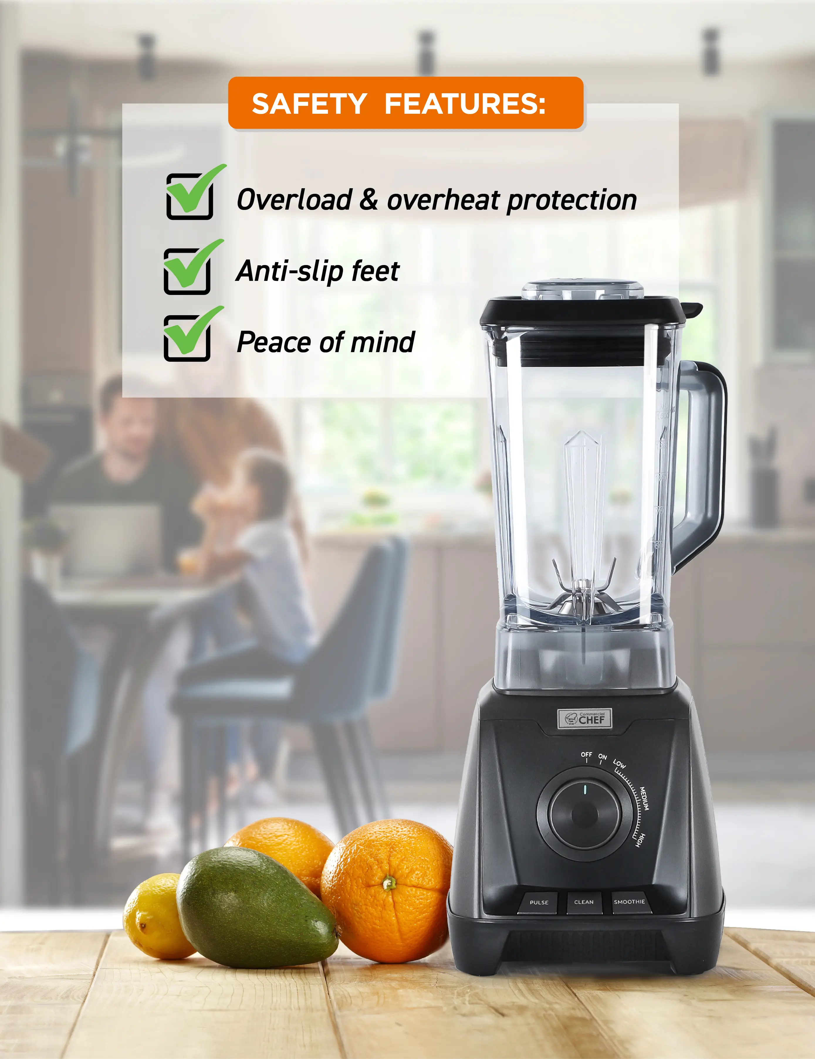 CHB50MB Commercial Chef High Power Blender - Black-4
