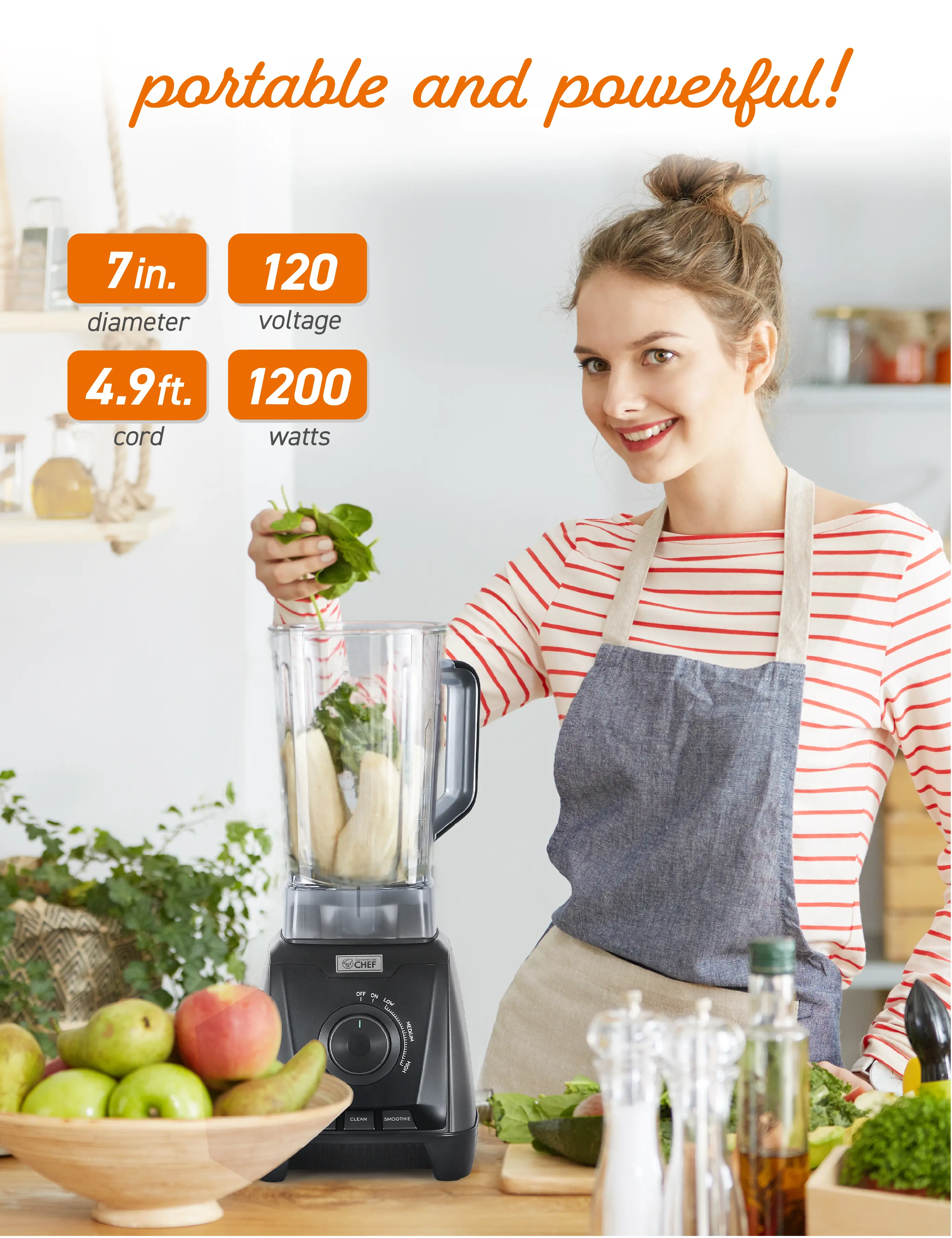 CHB50MB Commercial Chef High Power Blender - Black-6